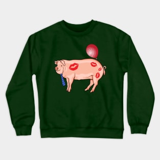 Hogs and kisses and balloons for Valentine day, just for you Crewneck Sweatshirt